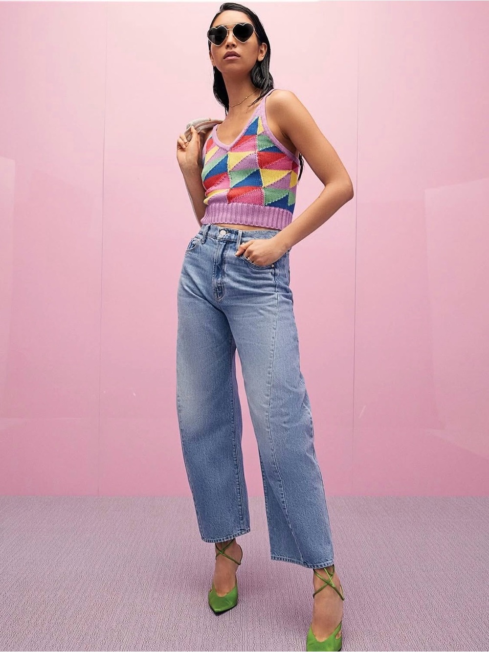 MOTHER SUPERIOR The Half Pipe Flood High Waist Barrel Wide Jean in Material Girl